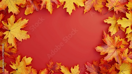 Autumn leaves background red orange yellow green leaves.