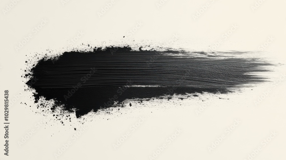 Minimalistic design with a single, textured brush stroke in black, against a smooth gradient background shifting from white to grey. Minimalistic design with a single, textured brush stroke in black, against a smooth gradient background shifting from white to grey.