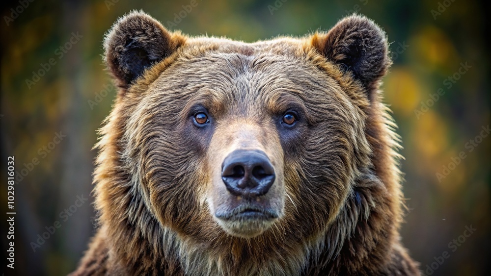 Symmetrical portrait of Wyoming grizzly bear Symmetrical portrait of Wyoming grizzly bear