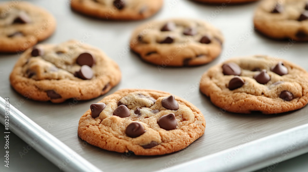 Golden Chocolate Chip Cookies Ready to Enjoy Golden Chocolate Chip Cookies Ready to Enjoy