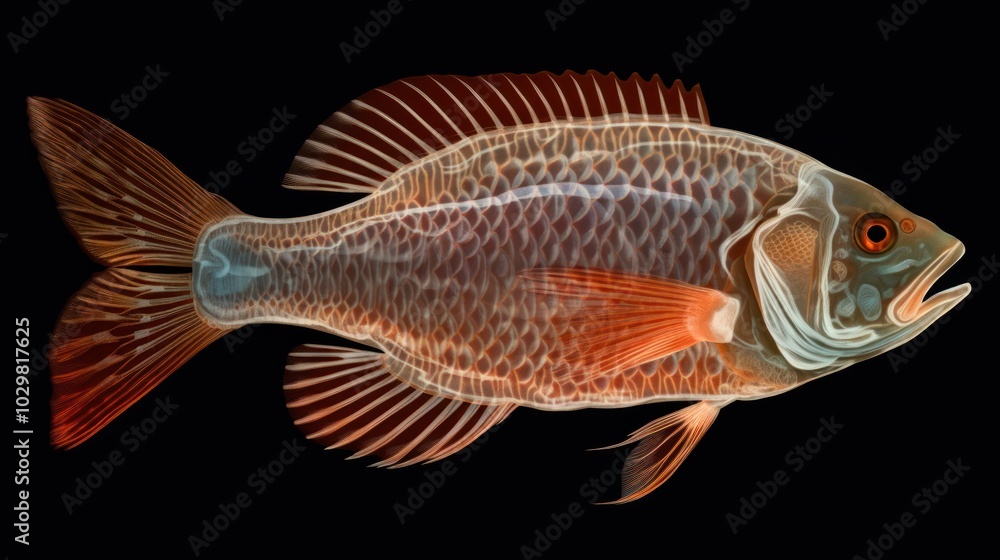 Fototapeta premium X-Ray Fish, Transparent Fish Illustration