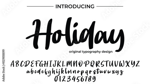 Holiday Font Stylish brush painted an uppercase vector letters, alphabet, typeface