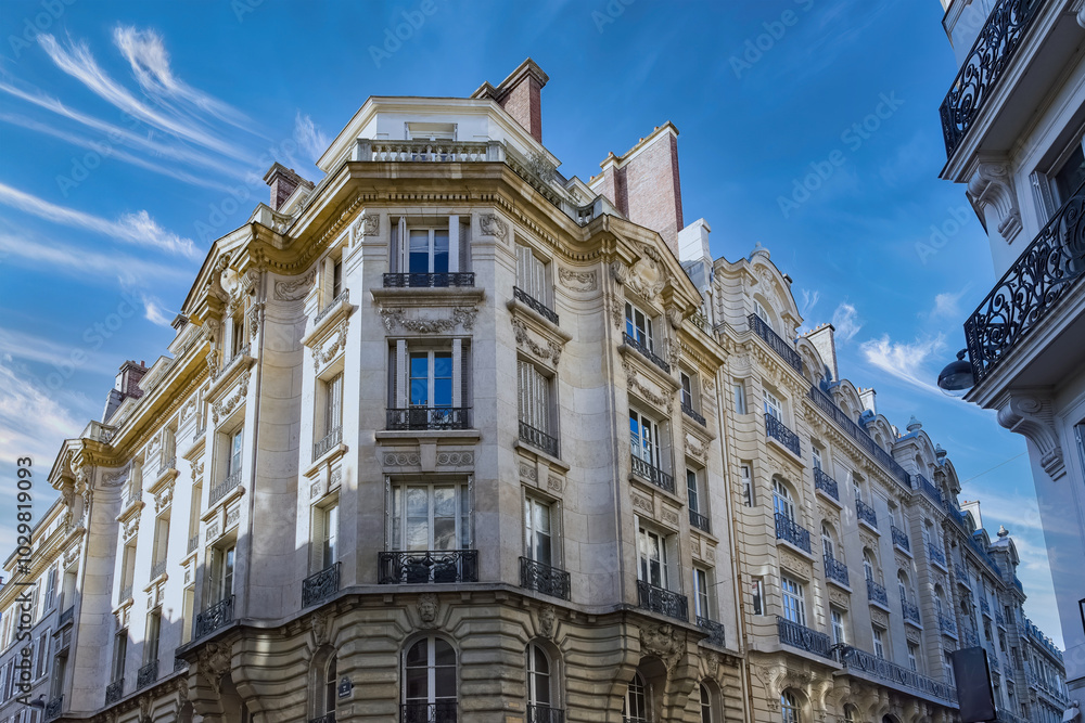 Fototapeta premium Paris, beautiful facades in the 7e arrondissement