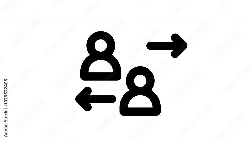 Person Share line icon of for modern concepts, web and apps on white background. Motion graphic. Person Share line icon of for modern concepts, web and apps on white background. Motion graphic.