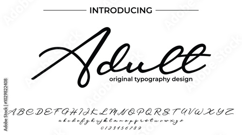 Adult Font Stylish brush painted an uppercase vector letters, alphabet, typeface