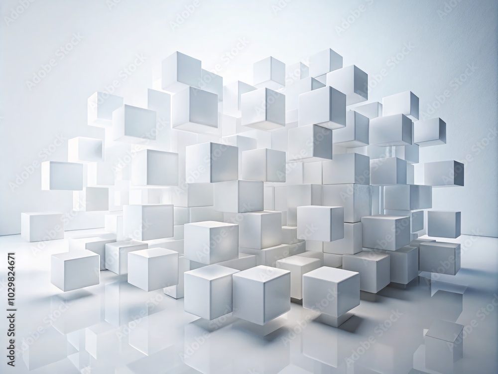 Double Exposure Photography of White Cubes for Minimalist Design and Modern Aesthetics Double Exposure Photography of White Cubes for Minimalist Design and Modern Aesthetics
