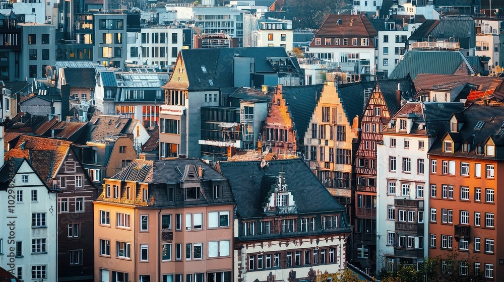 Urban Skyline with Historic and Modern Architecture Urban Skyline with Historic and Modern Architecture