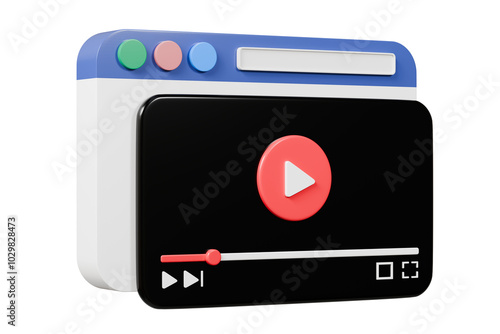 3d Realistic Playing videos website player browser icon isolated on white background. Minimal red videos player icon. Playing video player entertainment concept, streaming videos concept. 3d render. Free Download 3d Realistic Playing videos website player browser icon isolated on white background. Minimal red videos player icon. Playing video player entertainment concept, streaming videos concept. 3d render. - GFXLoad