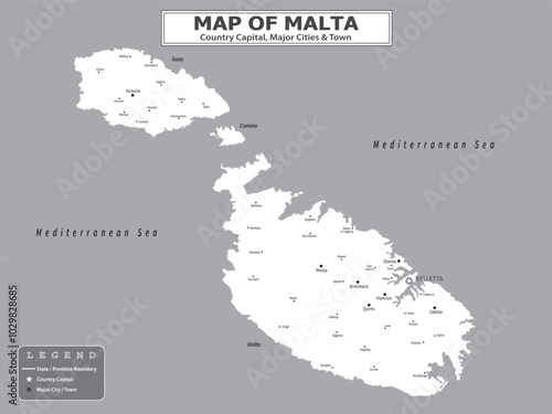 European Country Geography Political map. Political map of country with capital, province or state capital, major cities and town.