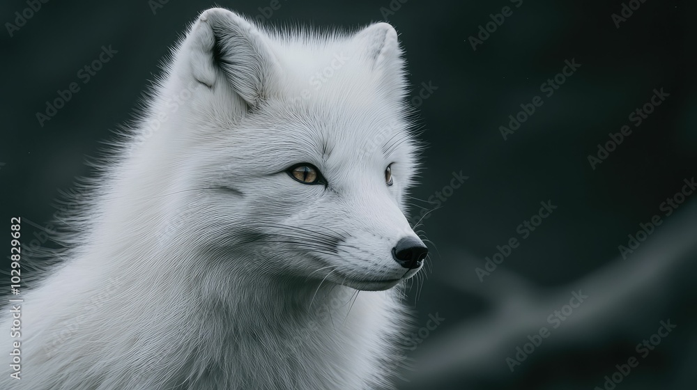 Sleek Arctic Fox Close-Up in Natural Habitat Sleek Arctic Fox Close-Up in Natural Habitat
