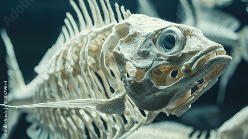 Close Up of Skeletal Fish Structure for Study and Analysis photo