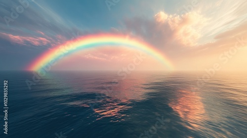 Rainbow Over Ocean