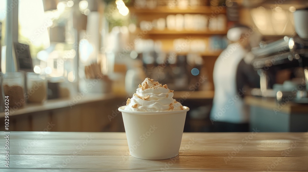 Fresh Artisanal Yoghurt in Cozy Café Setting Fresh Artisanal Yoghurt in Cozy Café Setting