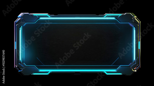Technology border neon color background
