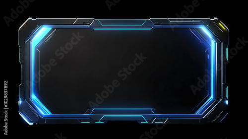 Technology border neon color background
