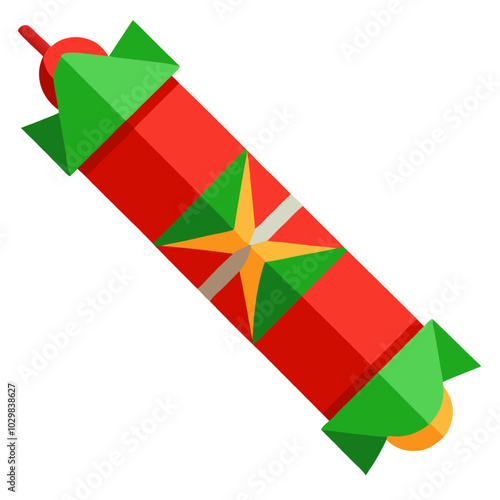 Christmas Cracker Icon: A festive Christmas cracker, ready to be pulled open and reveal its hidden treasures. Perfect for adding a touch of Christmas cheer to your holiday designs. 