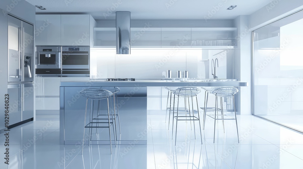 Contemporary Serene Kitchen with Sleek Design Contemporary Serene Kitchen with Sleek Design