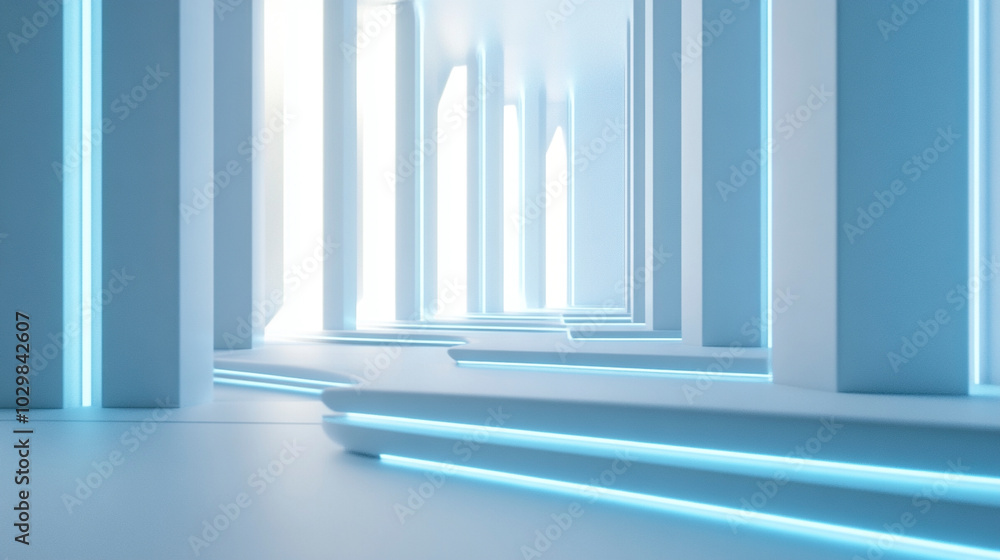 Obraz premium C4D sci-fi technology booth background