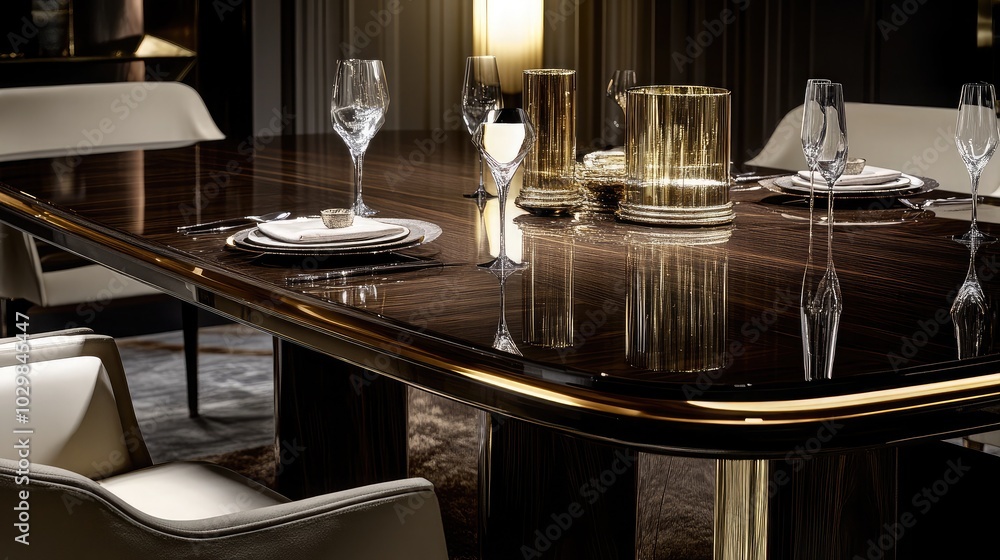 Fototapeta premium Elegant Dining Table Setting with Glassware and Decor