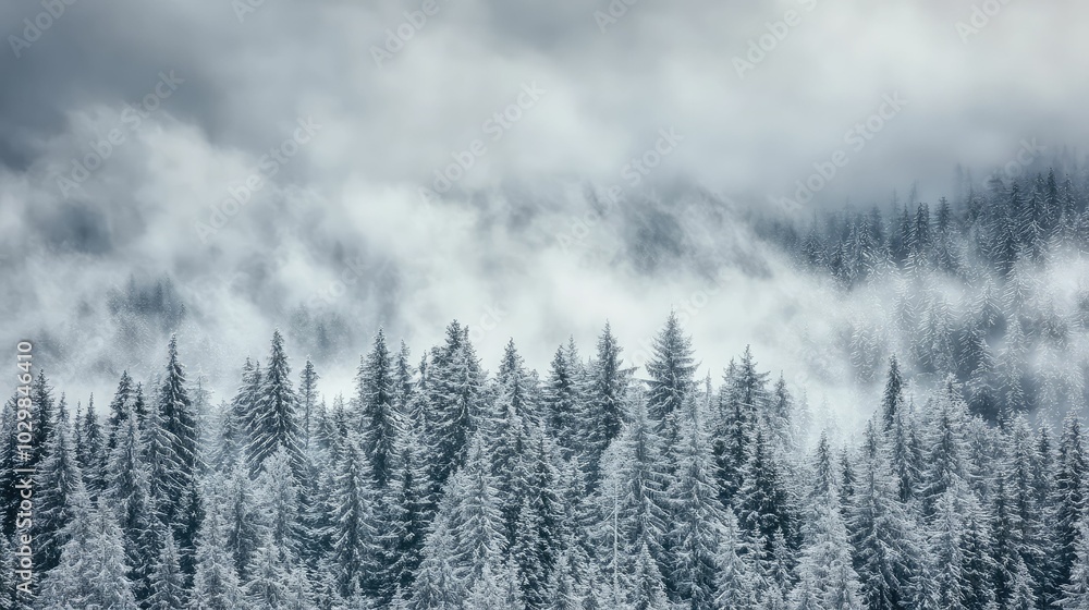 Tranquil Winter Scene in Snowy Forest Landscape Tranquil Winter Scene in Snowy Forest Landscape