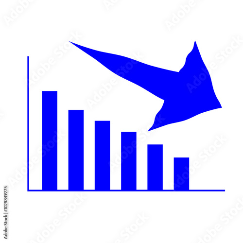 矢印　グラフ　下降