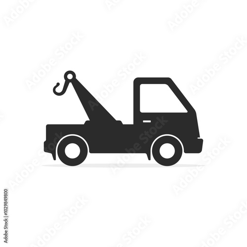 Towing truck icon, vector isolated illustration
