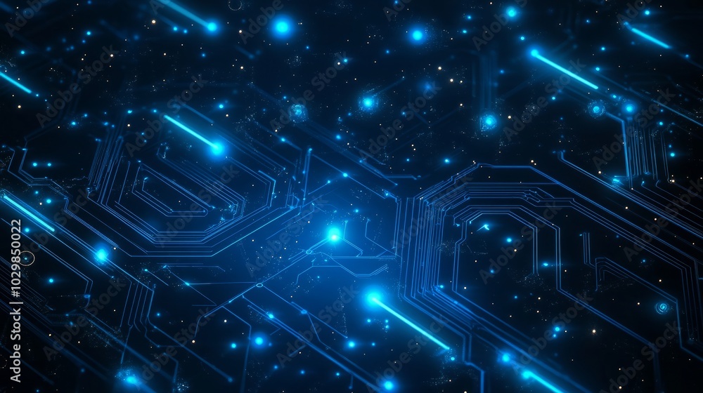 Thin circuit trace lines in blue on a dark technology background. Abstract digital tech bg. Electronics and computer technology concept. Chip and circuit board. Vector illustration. Chip connectors. Thin circuit trace lines in blue on a dark technology background. Abstract digital tech bg. Electronics and computer technology concept. Chip and circuit board. Vector illustration. Chip connectors.