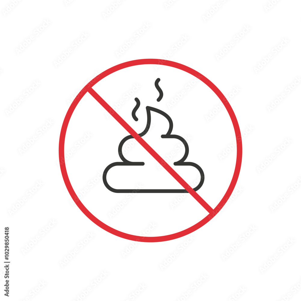 No poop sign. Vector prohibiting no pooping symbol No poop sign. Vector prohibiting no pooping symbol