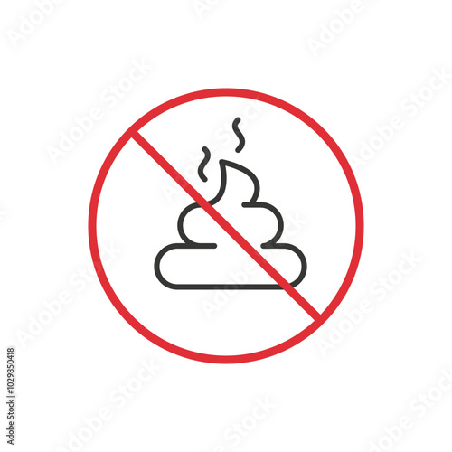 No poop sign. Vector prohibiting no pooping symbol