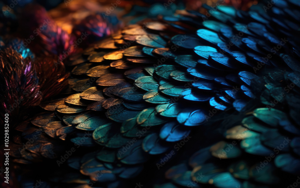 Fototapeta premium Multicolored Feathers, Background