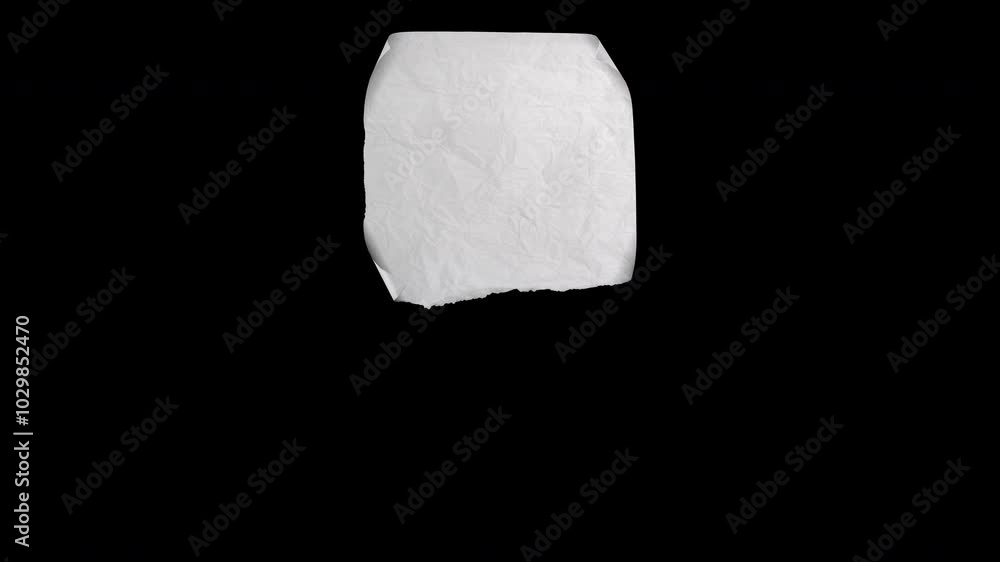 Fluttering Wrinkled school notebook White Paper Plain in transparent Background