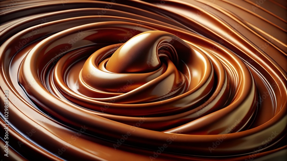 Elegant Rich Chocolate Background with Melted Swirl Texture for Design Projects Elegant Rich Chocolate Background with Melted Swirl Texture for Design Projects