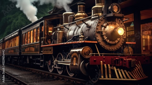 Vintage Steam Locomotive Train