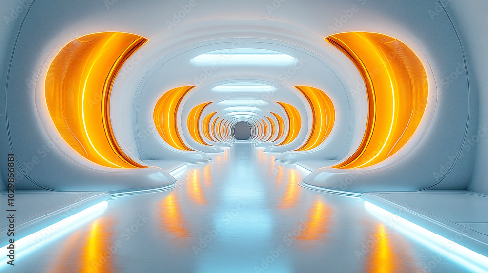 Obraz premium Mecha style metal texture C4D sci-fi technology booth background