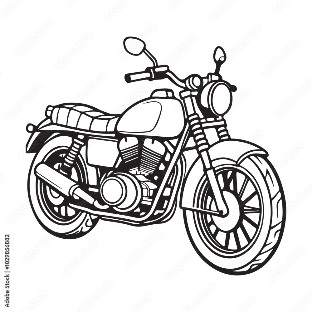 Fototapeta premium motorcycle vector silhouette image of a table on a white background