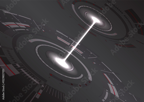 Ring radar vector of abstract wireless technology laser electronic abstract background futuristic science graphic design vector illustration. Digital world technology concept