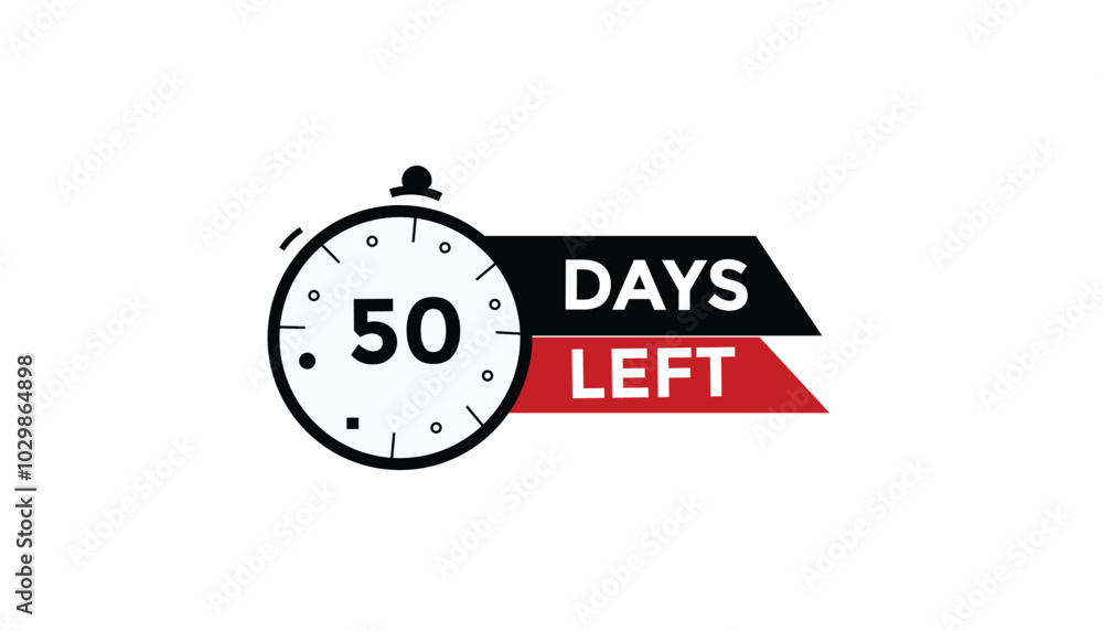 50 days left Countdown number banner templates. time icon. Vector Illustration
50 days left Countdown number banner templates. time icon. Vector Illustration