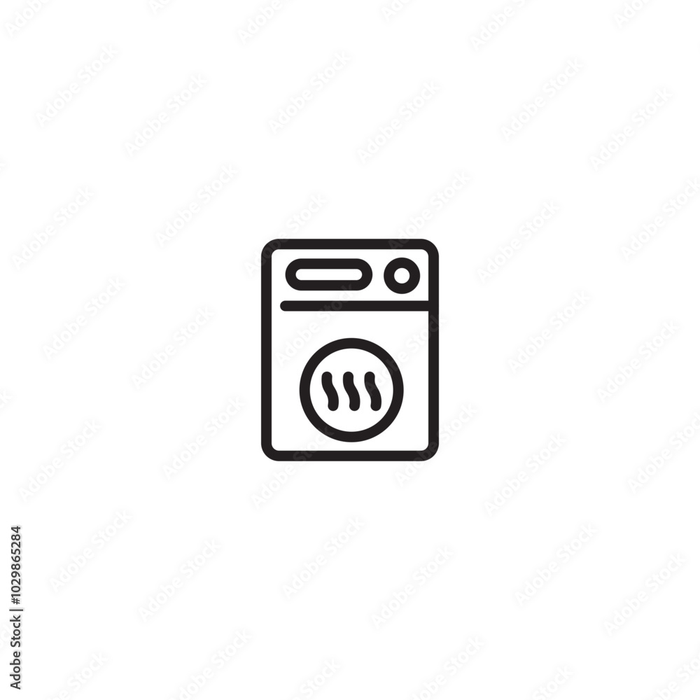 This sleek icon symbolizes cleanliness and efficiency, representing the heart of any laundry room. Editable icon. This sleek icon symbolizes cleanliness and efficiency, representing the heart of any laundry room. Editable icon.