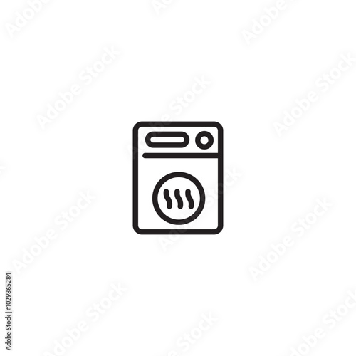 This sleek icon symbolizes cleanliness and efficiency, representing the heart of any laundry room. Editable icon.