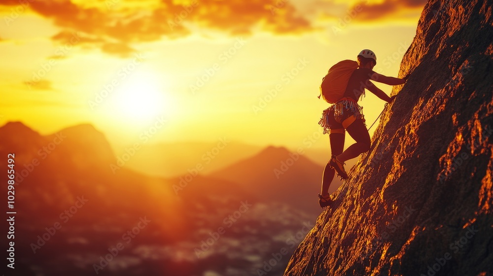 A person climbing to the mountaintop. A person climbing to the mountaintop.