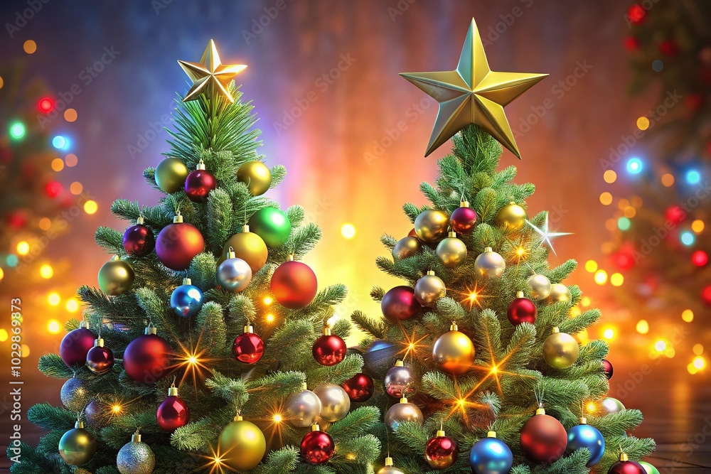 3D Rendered Christmas Tree Illustration with Star Decoration for Holiday Mockup Poster, Ideal for Festive Designs and Seasonal Marketing Materials, Captivating and Vibrant Visuals 3D Rendered Christmas Tree Illustration with Star Decoration for Holiday Mockup Poster, Ideal for Festive Designs and Seasonal Marketing Materials, Captivating and Vibrant Visuals