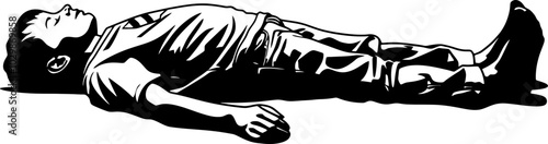 Handdrawn sleeping boy 