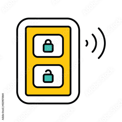 Remote Controlcolor line icon with white background vector stock illustration