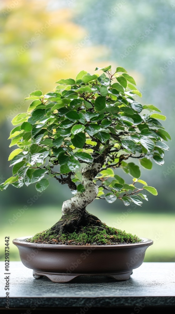 a potted Chinese elm bonsai a potted Chinese elm bonsai