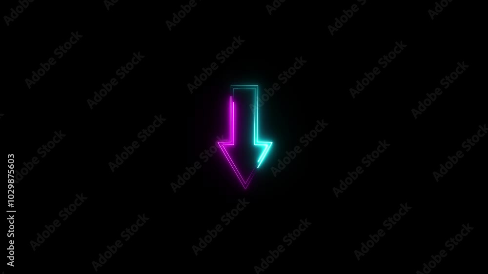 Neon Location Icon Animation. Neon Location Icon Animation.