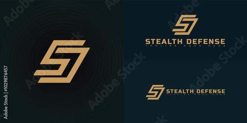 Modern initial vector letter SD or DS logo in gold color isolated on multiple background colors. The logo is suitable for civilians' self-defense training logo design inspiration templates.