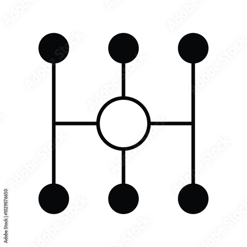Gearshift glyph icon with white background vector stock illustration
