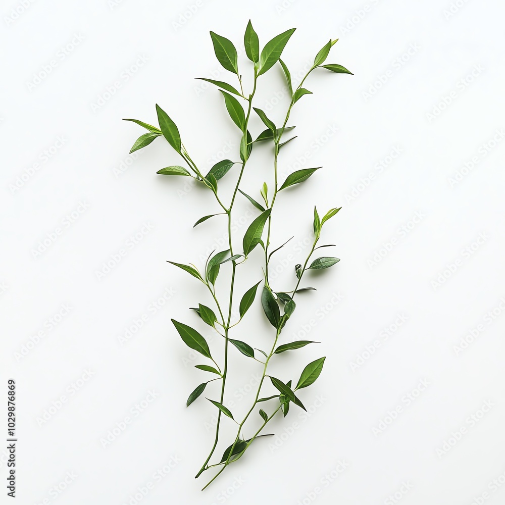 Fototapeta premium Andrographis paniculata relieves cold symptoms on white background.