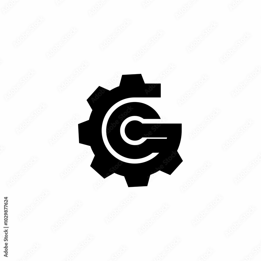 letter C with gear letter C with gear