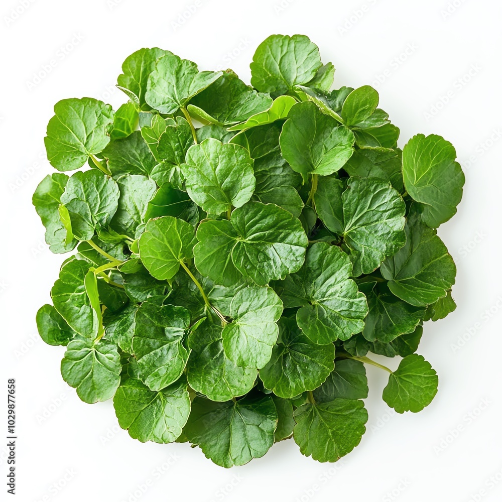 Centella asiatica boosts brain function on white background. Centella asiatica boosts brain function on white background.